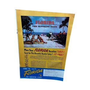 1948 Florida The Sunshine State Vacation Original Print Ad 40s